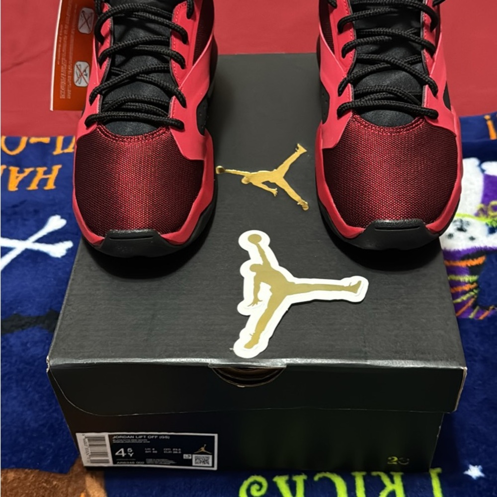 Jordan Lift Off Bred Sneakers in Red and Black